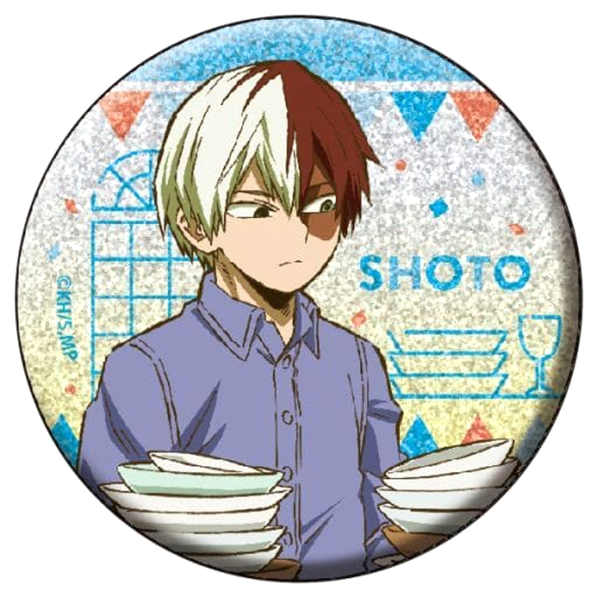My Hero Academia Shoto Todoroki Glitter Can Badge Collection Buttons [USED]