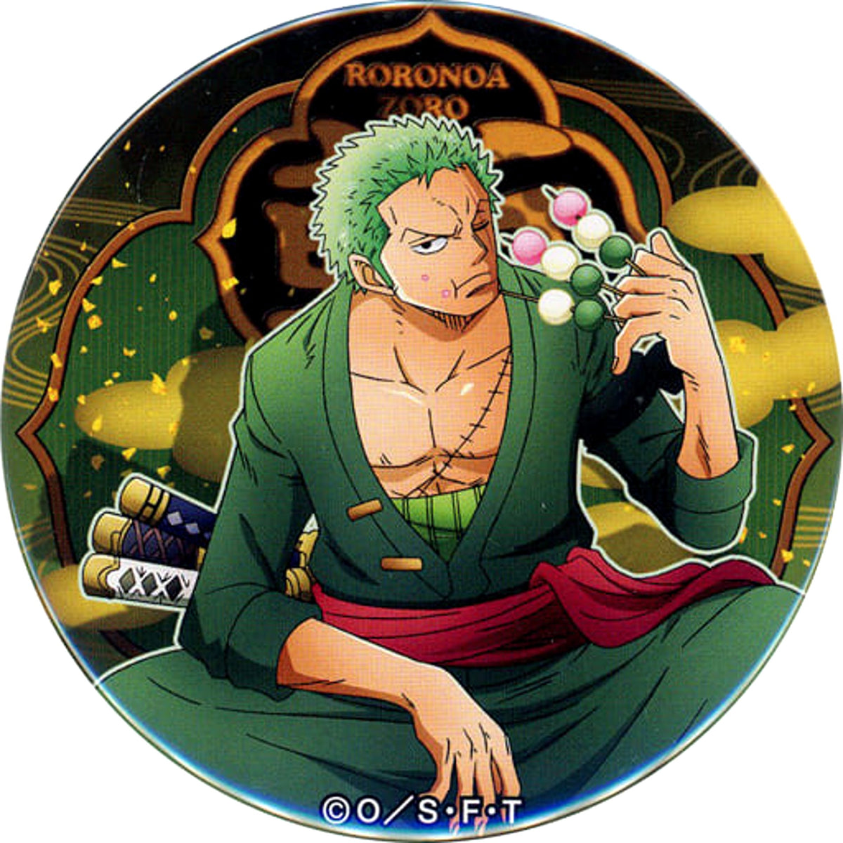 One Piece Roronoa Zoro Yakara Can Badge Part 18 Bitter&Sweet Buttons [USED]