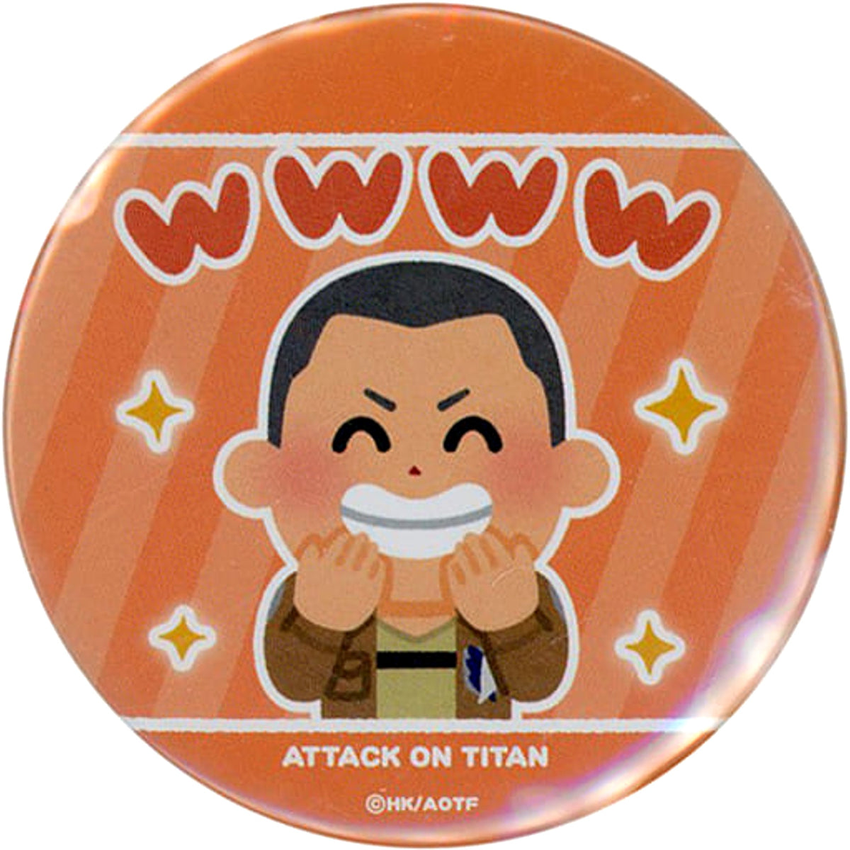 Attack on Titan X Irasutoya Connie Springer Good Luck! Trading Can Badge Buttons [USED]