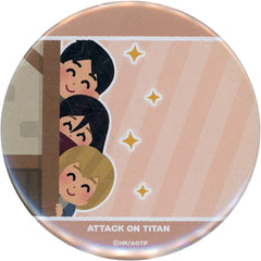 Attack on Titan X Irasutoya Ellen Mikasa Armin Good Luck! Trading Can Badge Buttons [USED]