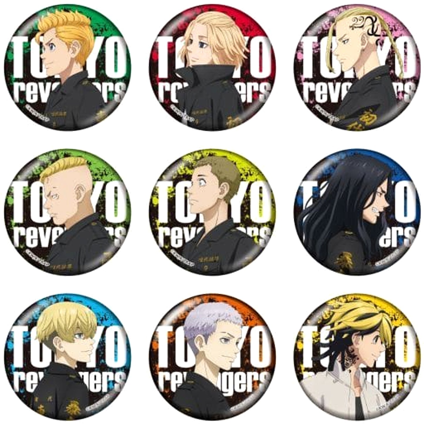 Chifuyu Matsuno & Others Tokyo Revengers All 9 Types Set Random Button [USED]