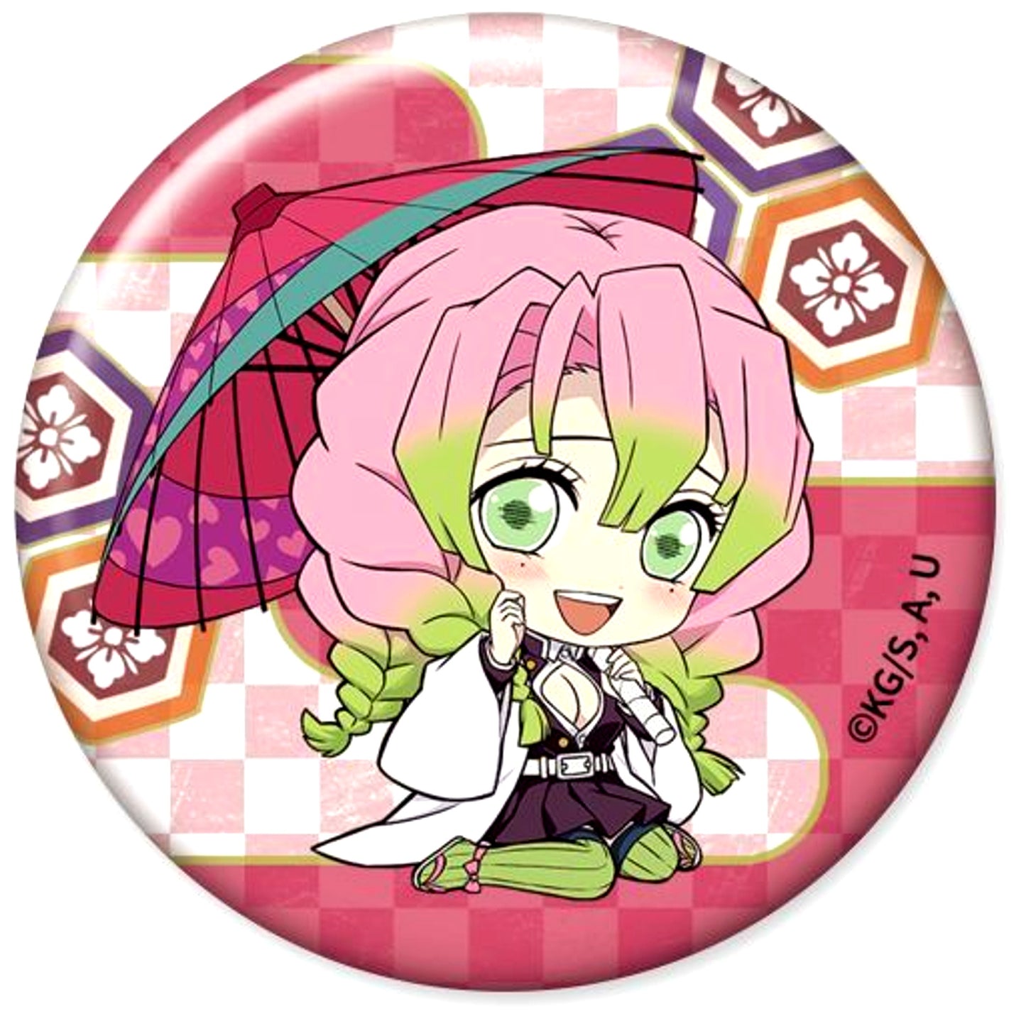 Mitsuri Kanroji Demon Slayer: Kimetsu no Yaiba Petanko Trading Button Japanese Umbrella Wagasa Vol.2 [USED]
