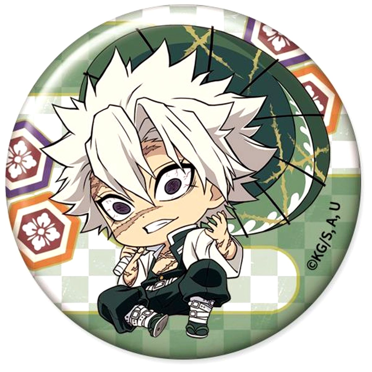 Sanemi Shinazugawa Demon Slayer: Kimetsu no Yaiba Petanko Trading Japanese Umbrella vol.2 Button [USED]