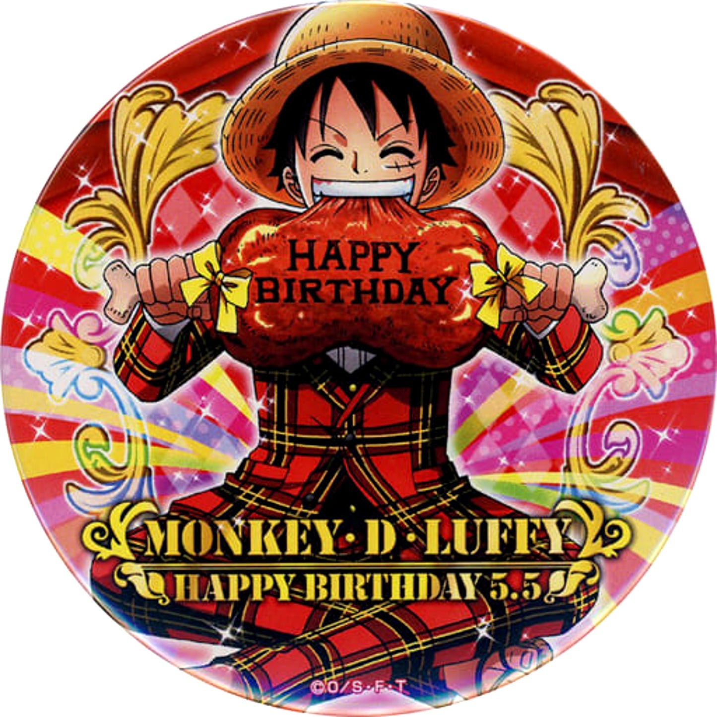 Monkey D. Luffy One Piece Birthday Button 2017 Straw Store Limited [USED]