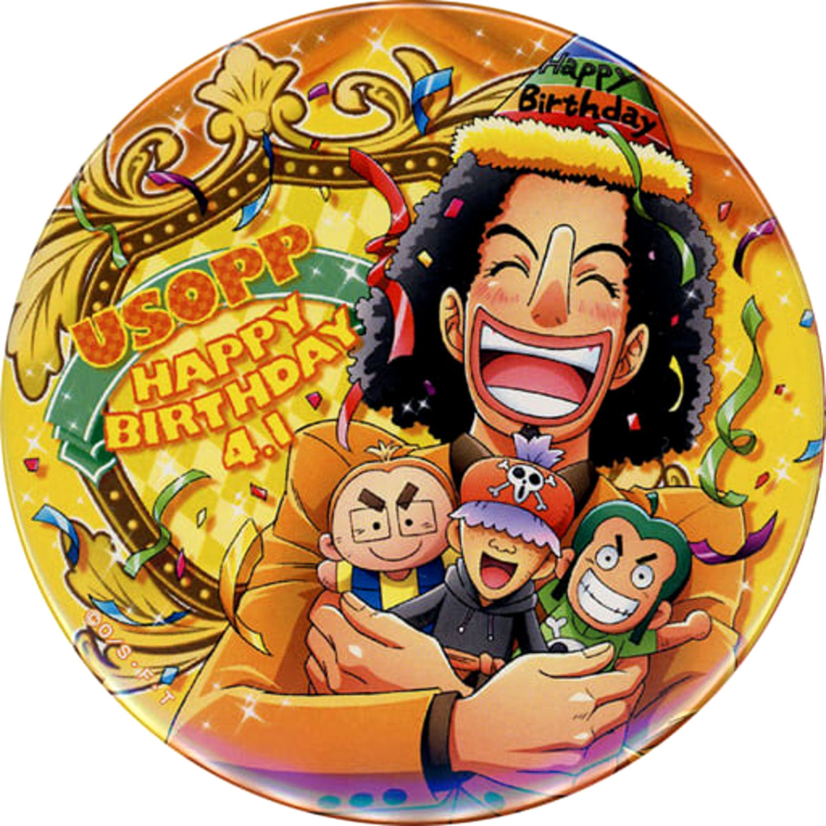 One Piece Usopp Birthday Can Badge 2017 Straw Store Limited Buttons [USED]