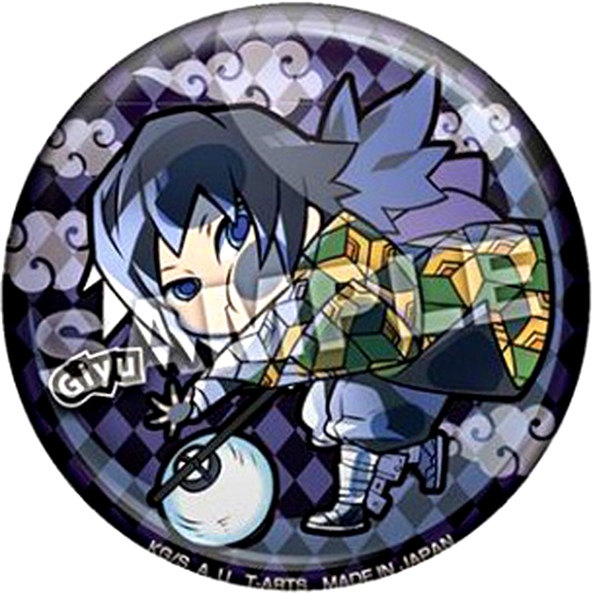 Giyu Tomioka Pita! Deforme Demon Slayer: Kimetsu no Yaiba Night Patrol Button [USED]