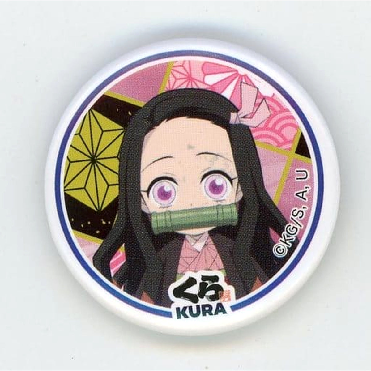 Demon Slayer: Kimetsu no Yaiba Nezuko Kamado Bikkurapon Mini Character Can Badge Muten Kura Sushi Limited Buttons [USED]