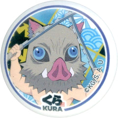 Demon Slayer: Kimetsu no Yaiba Inosuke Hashibira Bikkurapon Mini Character Can Badge Muten Kura Sushi Limited Buttons [USED]