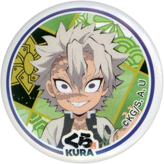 Demon Slayer: Kimetsu no Yaiba Sanemi Shinazugawa Bikkurapon Mini Character Can Badge Muten Kura Sushi Limited Buttons [USED]