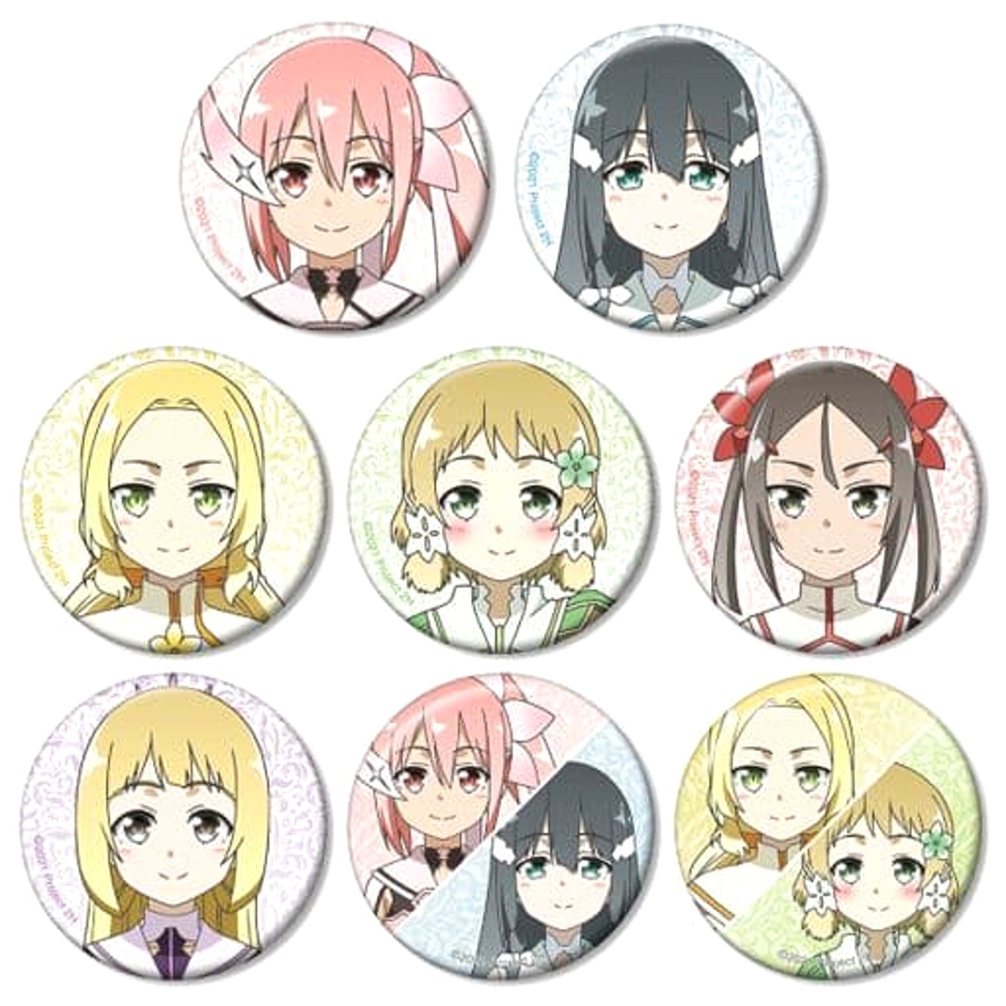 Yuki Yuna is a Hero: The Great Mankai Chapter Yuna Yuki & Others Trading Can Badge All 8 Types Set Buttons [USED]