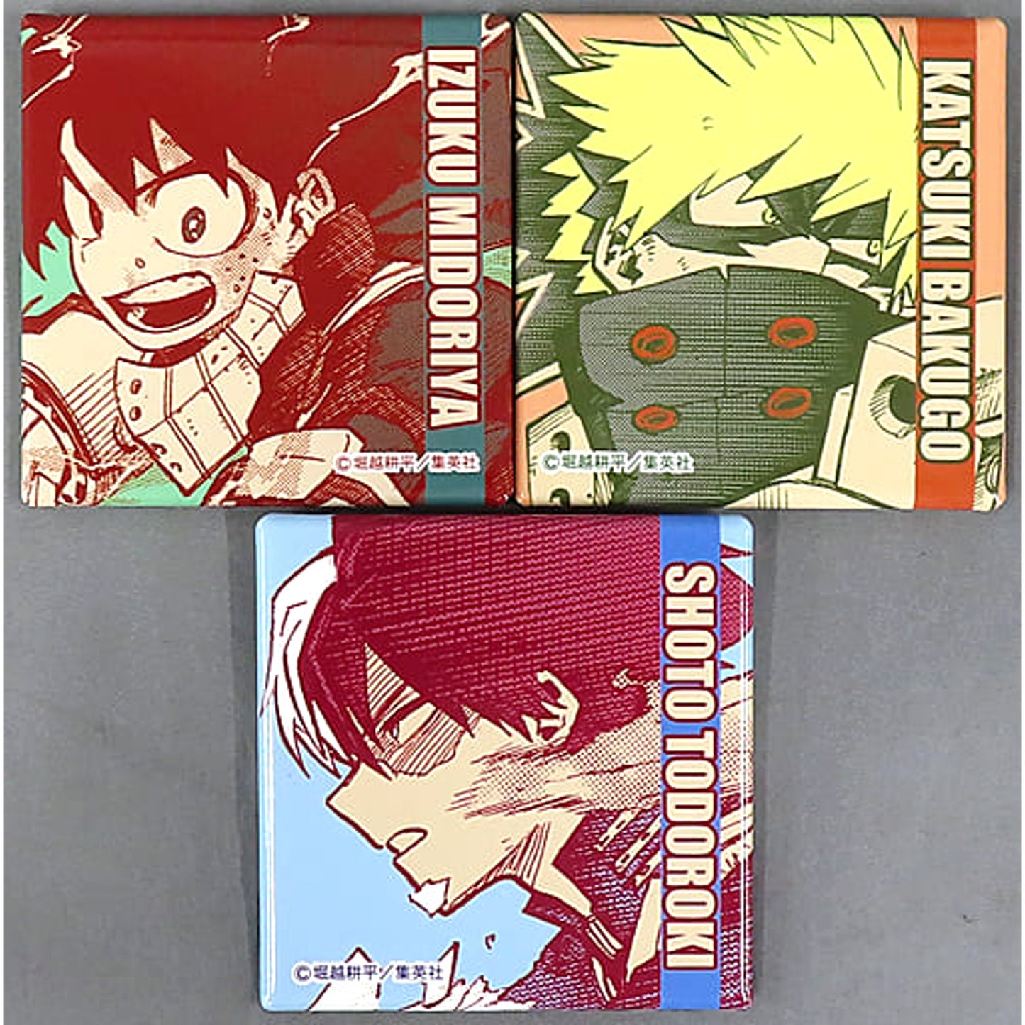 Izuku Midoriya Katsuki Bakugo Shoto Todoroki My Hero Academia Set of 3 Square Button Jump Shop Limited Original Variety Bag 2021 Bundled Bonus [USED]