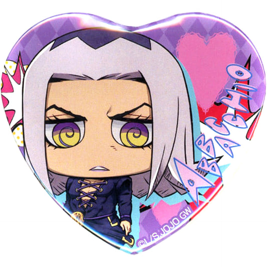 JoJo's Bizarre Adventure Part 5: Golden Wind Leone Abbacchio Heart Shaped Can Badge Buttons [USED]