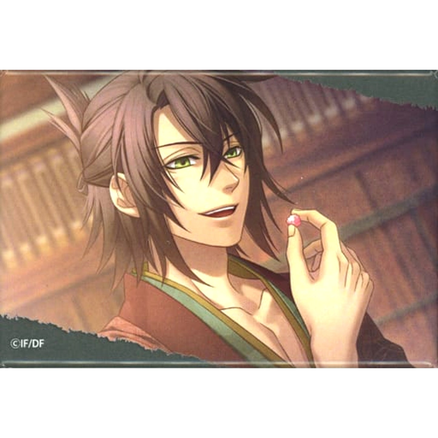 Hakuouki Shinkai: Reimeiroku Soshi Okita Konpeito Square Can Badge The Character Shop Limited Buttons [USED]