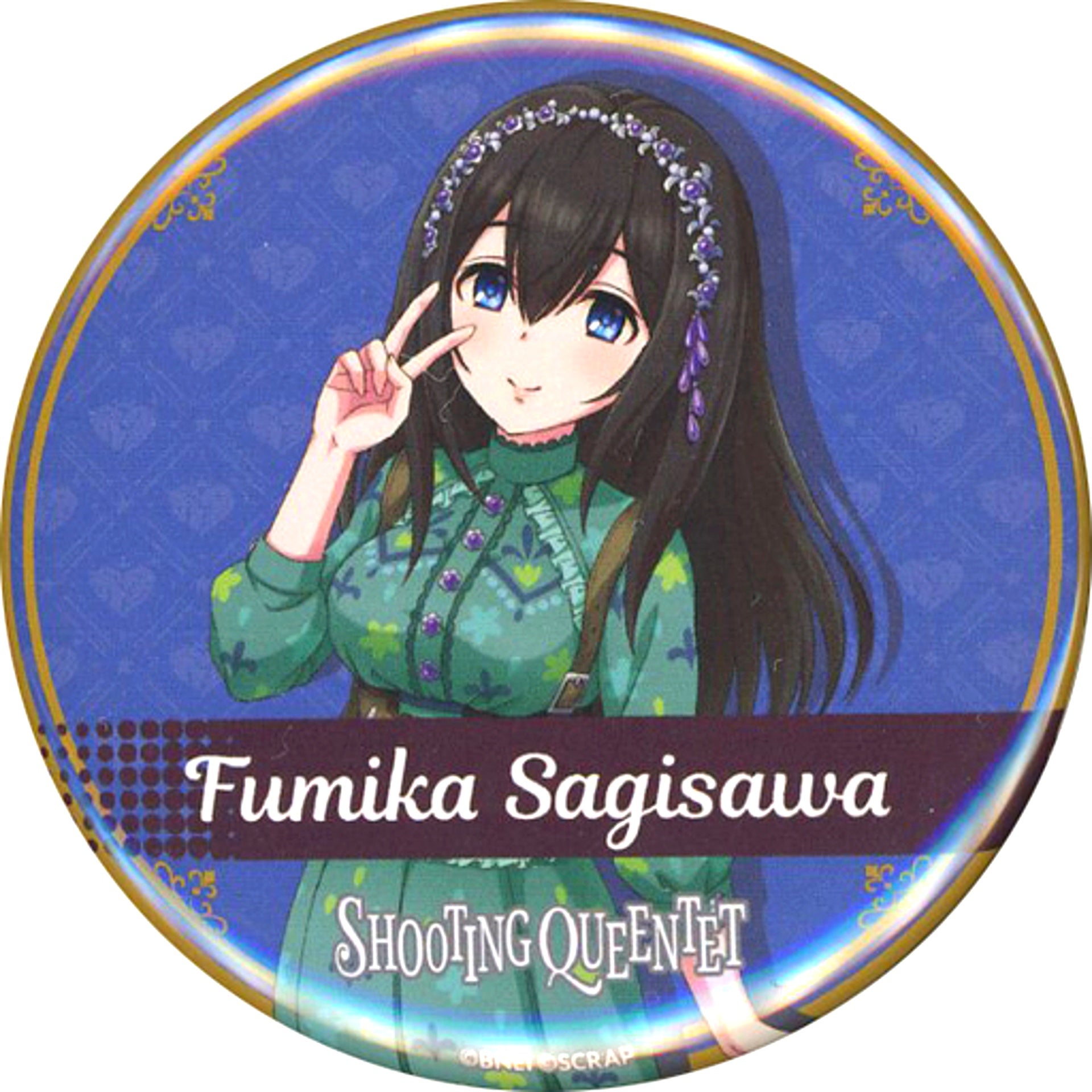Fumika Sagisawa The Idolmaster Cinderella Girls x SCRAP SHOOTING QUEENTET Hanarete itemo Produce Trading Badge [USED]