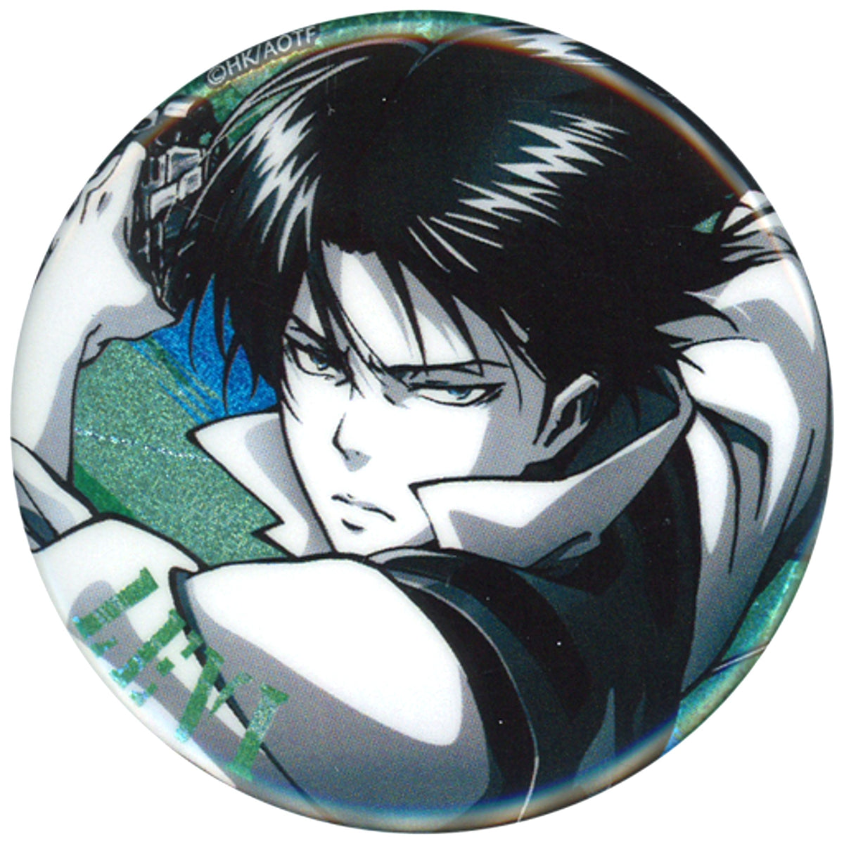 Levi Attack on Titan Holo EYE Button [USED]