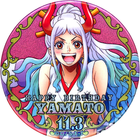 Yamato One Piece Happy Birthday Hologram Button 2021 Mugiwara Store Ltd [USED]