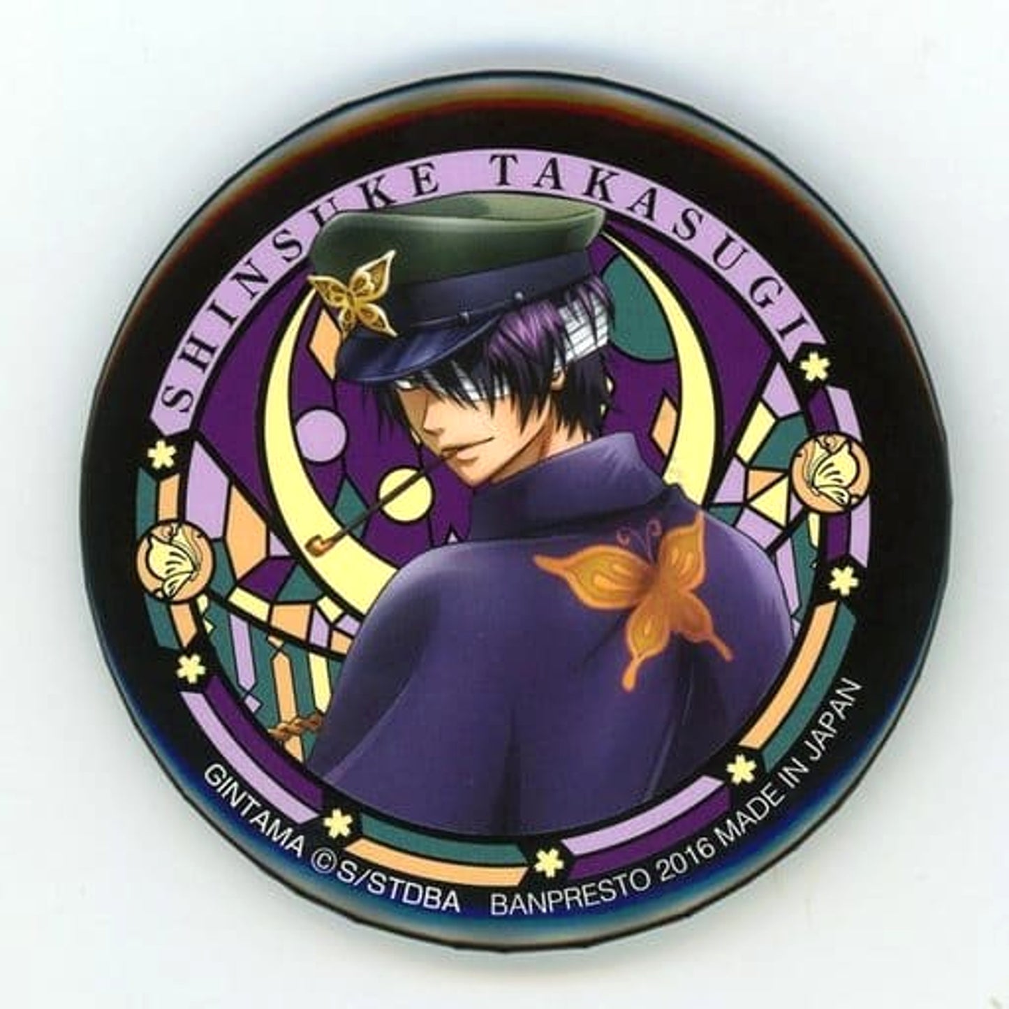 Gintama Shinsuke Takasugi Can Badge Ichiban Cafe Fukkoku! Kabukicho Men's Collection Limited Buttons [USED]