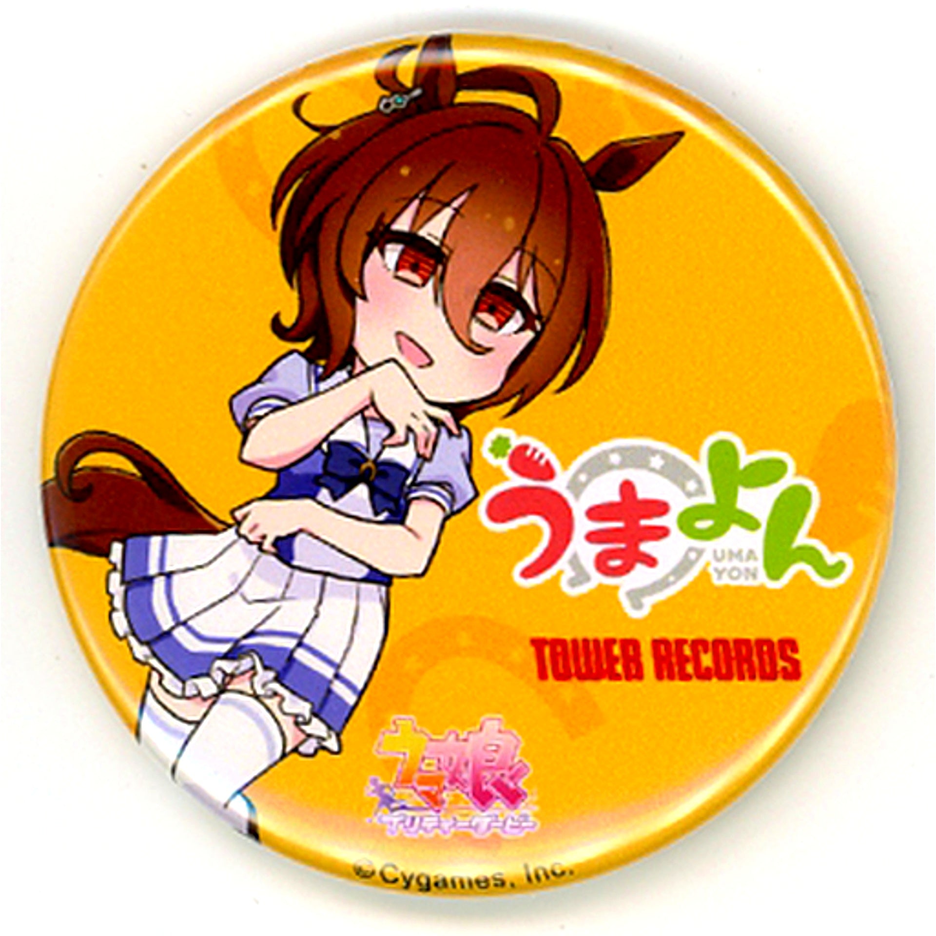 Agnes Tachyon Umayon x TOWER RECORDS Trading Button [USED]