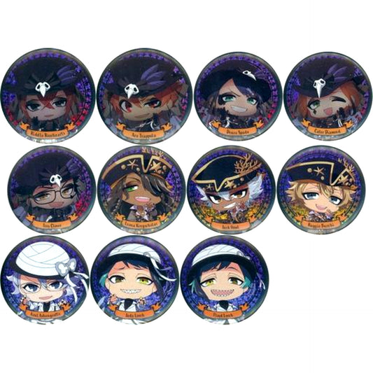 Set of 11 Disney Twisted-Wonderland Character Button Collection Halloween Ver. A-BOX [USED]