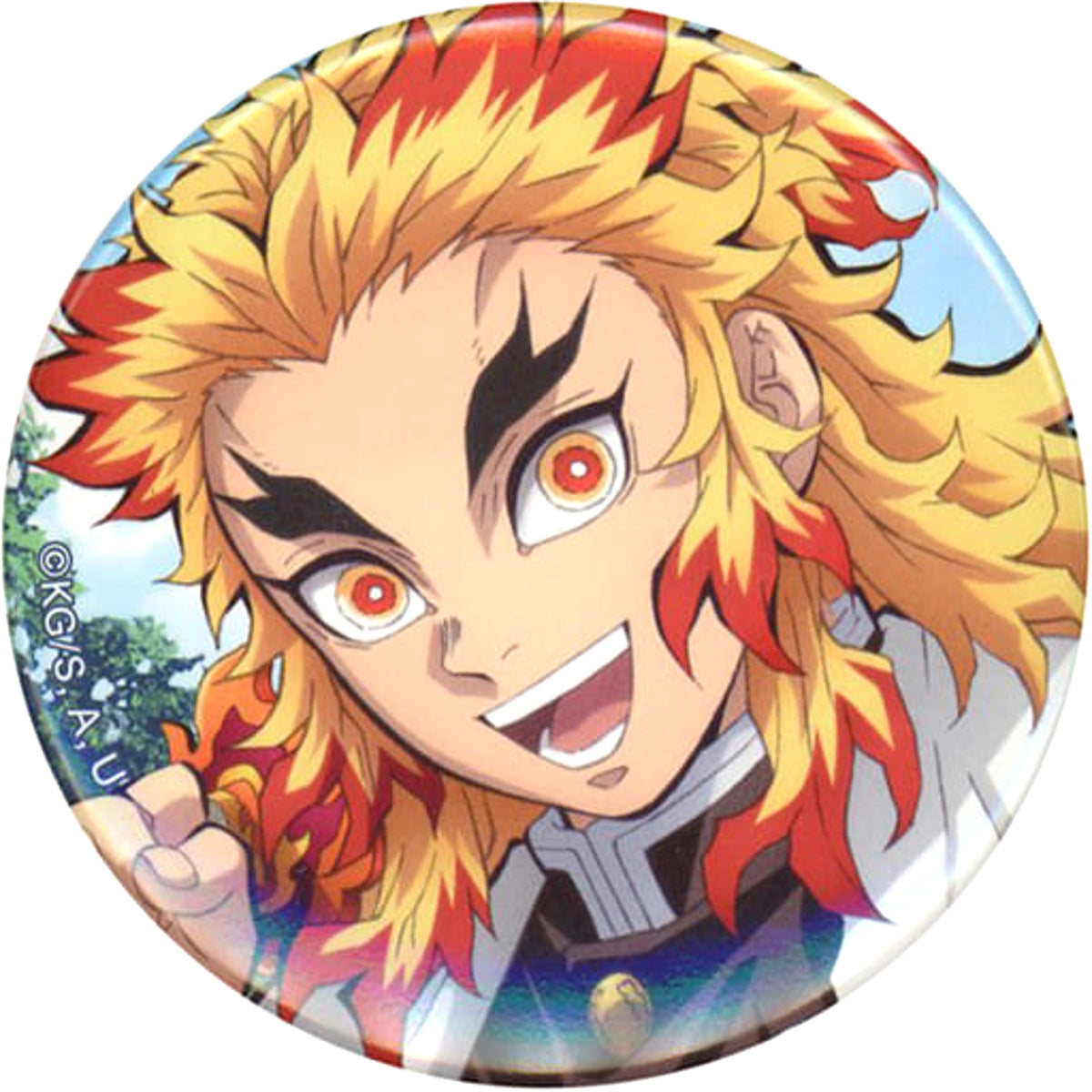 Demon Slayer: Kimetsu no Yaiba Kyojuro Rengoku A Can Badge Buttons [USED]