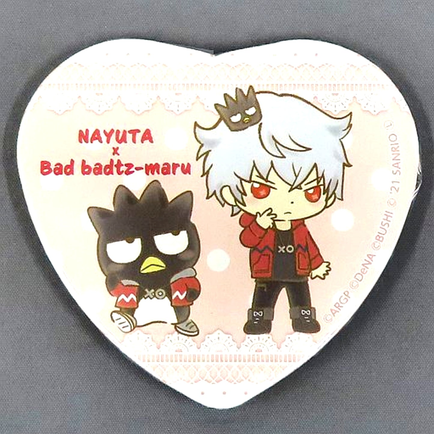 Nayuta Asahi x Bad Badtz-Maru BanG Dream! Argonavis x Sanrio Characters Trading Heart Shape Button B Animate Ikebukuro Main Store Limited [USED]