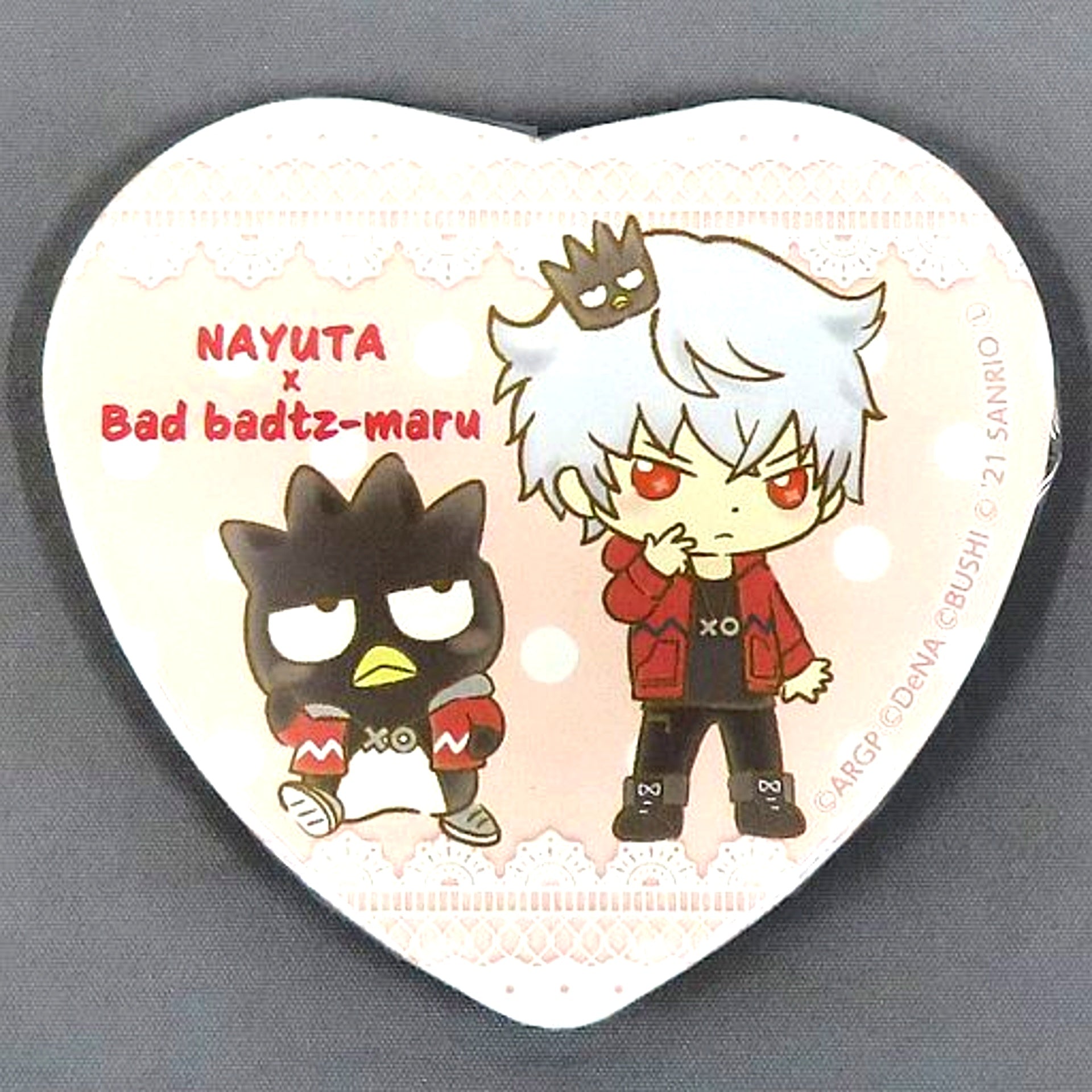 Nayuta Asahi x Bad Badtz-Maru BanG Dream! Argonavis x Sanrio Characters Trading Heart Shape Button B Animate Ikebukuro Main Store Limited [USED]