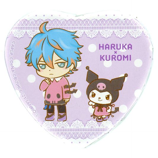 Haruka Nijo x Kuromi ARGONAVIS from BanG Dream! x Sanrio Characters Trading Heart Shape Button B Animate Ikebukuro Main Store Limited [USED]