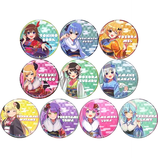 Set of 10 Haregi Virtual YouTuber Hololive Tokyo Skytree Town Trading Button [USED]