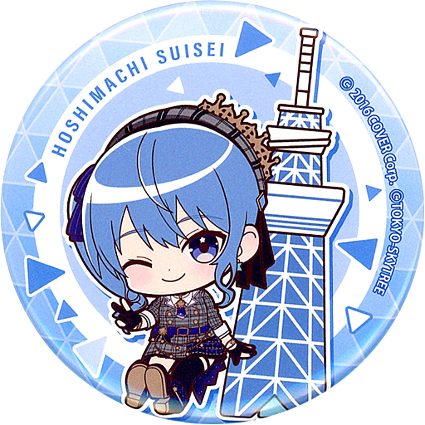Hoshimachi Suisei Mini Chara Ver. Virtual YouTuber Hololive Tokyo Skytree Town Trading Button [USED]