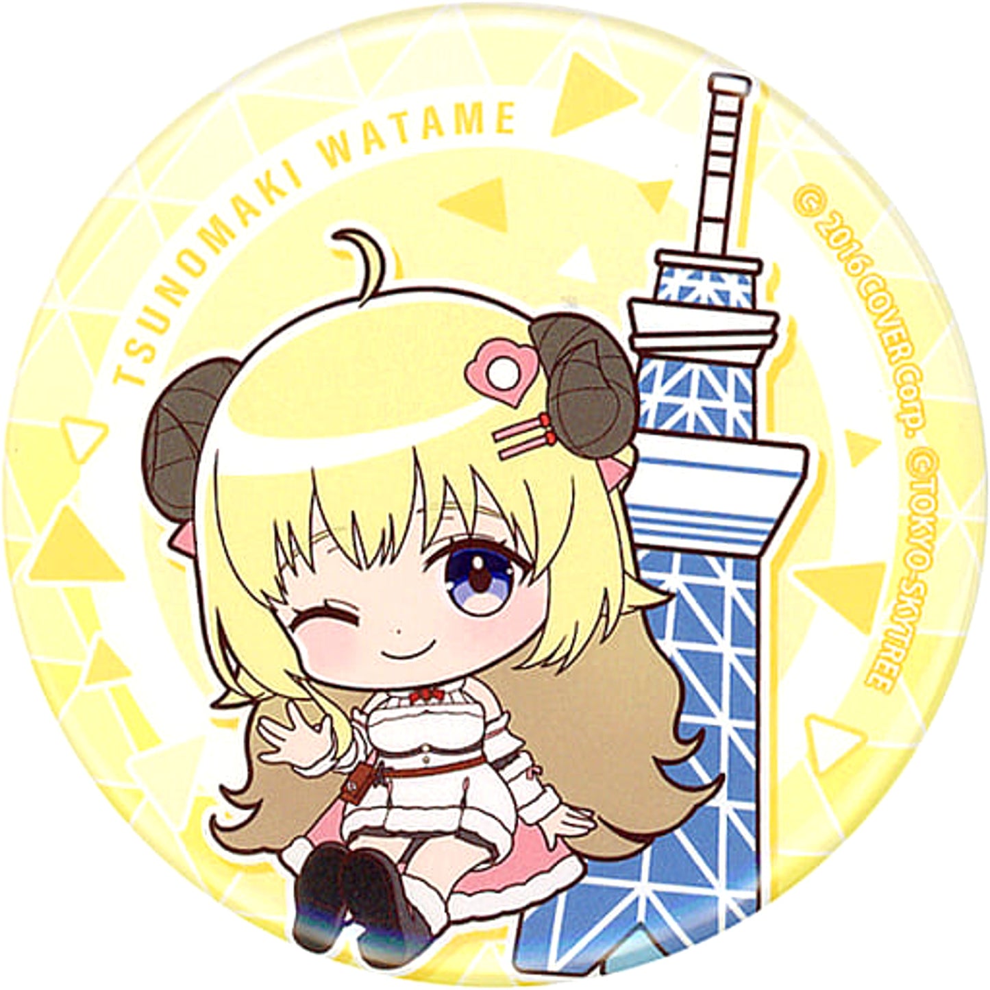 VTuber Hololive Tsunomaki Watame Trading Can Badge Mini Character Ver. Tokyo Skytree Town Limited Buttons [USED]