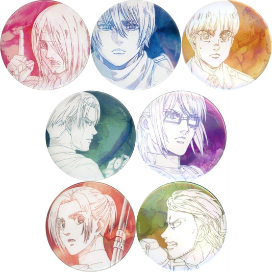 Attack on Titan The Final Season Ellen Yeager & Others Can Badge Collection Mappa Showcase 10th Anniversary Limited All 7 Types Set Buttons [USED]