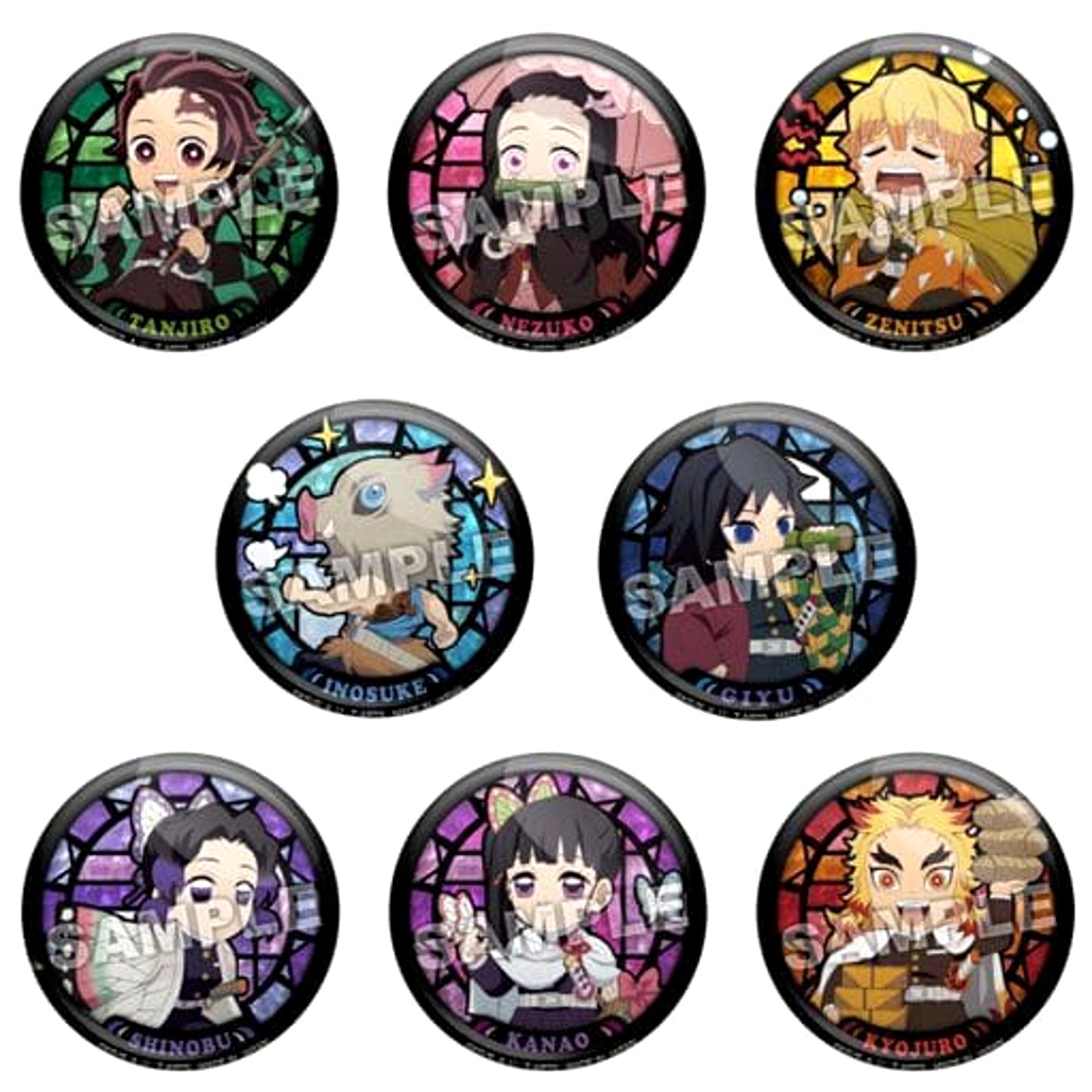 Demon Slayer: Kimetsu no Yaiba Zenitsu Agatsuma & Others Mission Trip Trading Can Badge All 8 Types Set Buttons [USED]