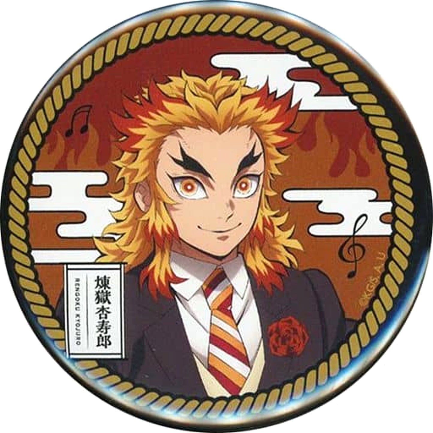 Demon Slayer: Kimetsu no Yaiba the Movie: Mugen Train Kyojuro Rengoku Normal Ver. Random Can Badge Orchestra Concert Kimetsu no Kanade Limited Buttons [USED]