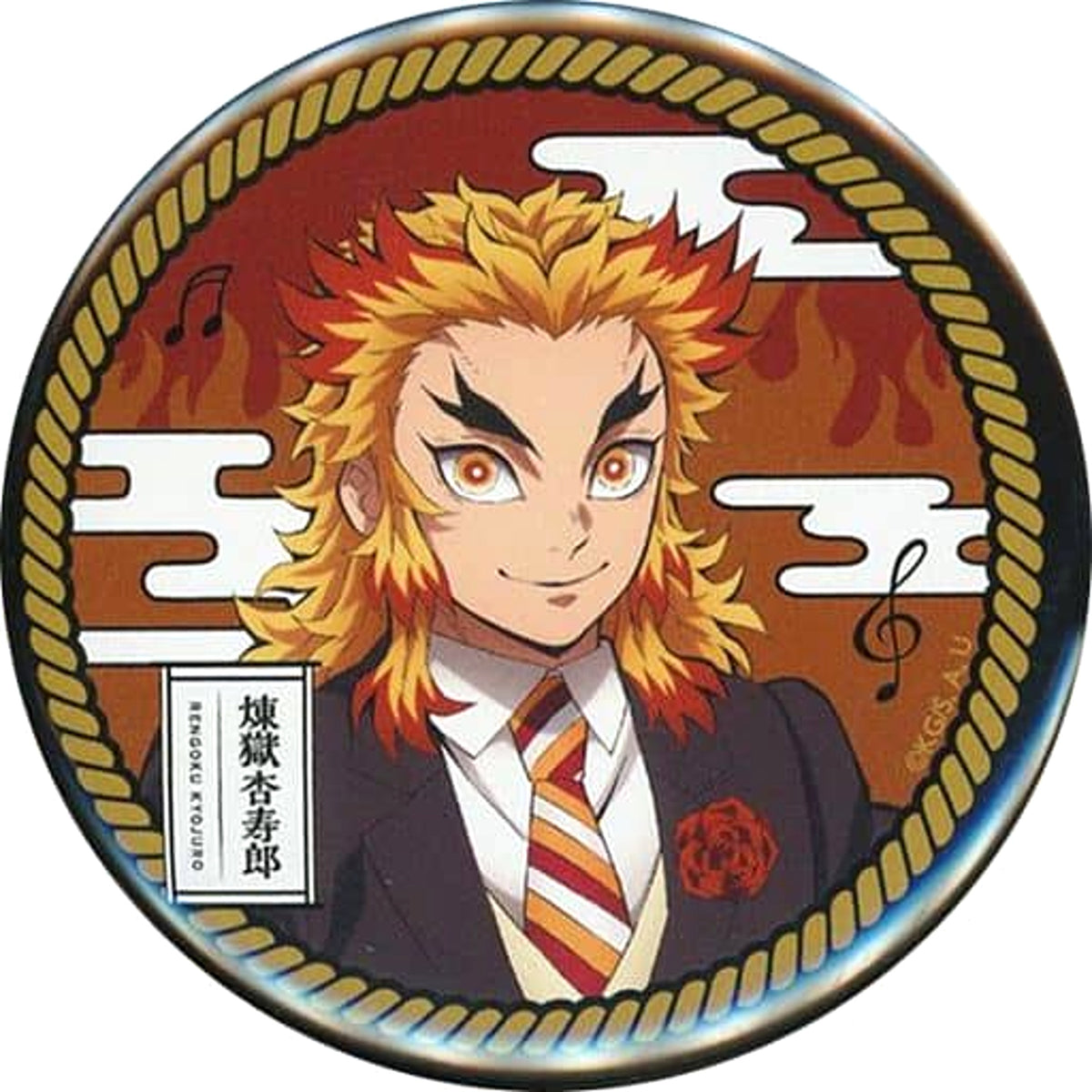 Demon Slayer: Kimetsu no Yaiba the Movie: Mugen Train Kyojuro Rengoku Normal Ver. Random Can Badge Orchestra Concert Kimetsu no Kanade Limited Buttons [USED]