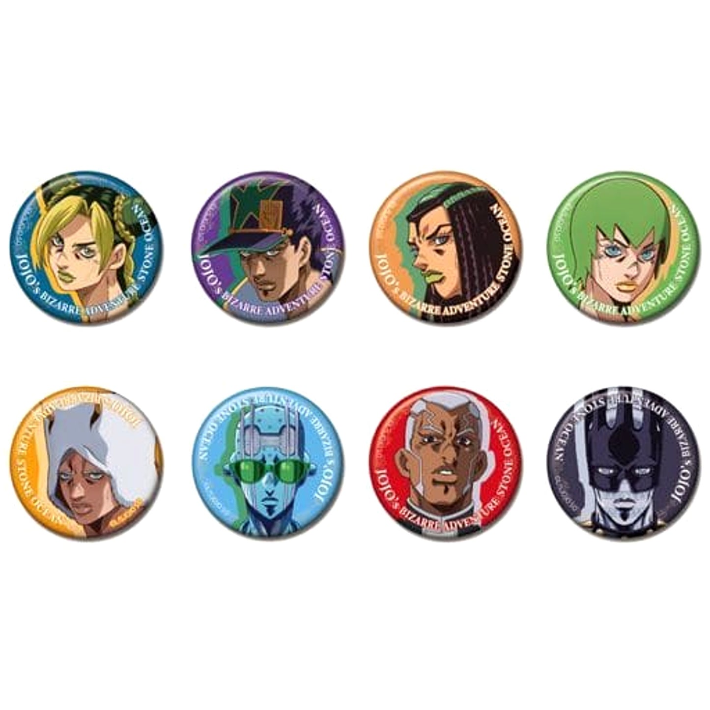 JoJo's Bizarre Adventure Part 6: Stone Ocean Cujoh Jolyne & Others Can Badge All 8 Types Set Buttons [USED]