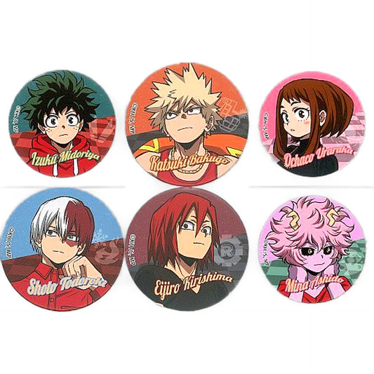 My Hero Academia Izuku Midoriya & Others Trading Mat Can Badge JF2022 Ver. All 6 Types Set Buttons [USED]