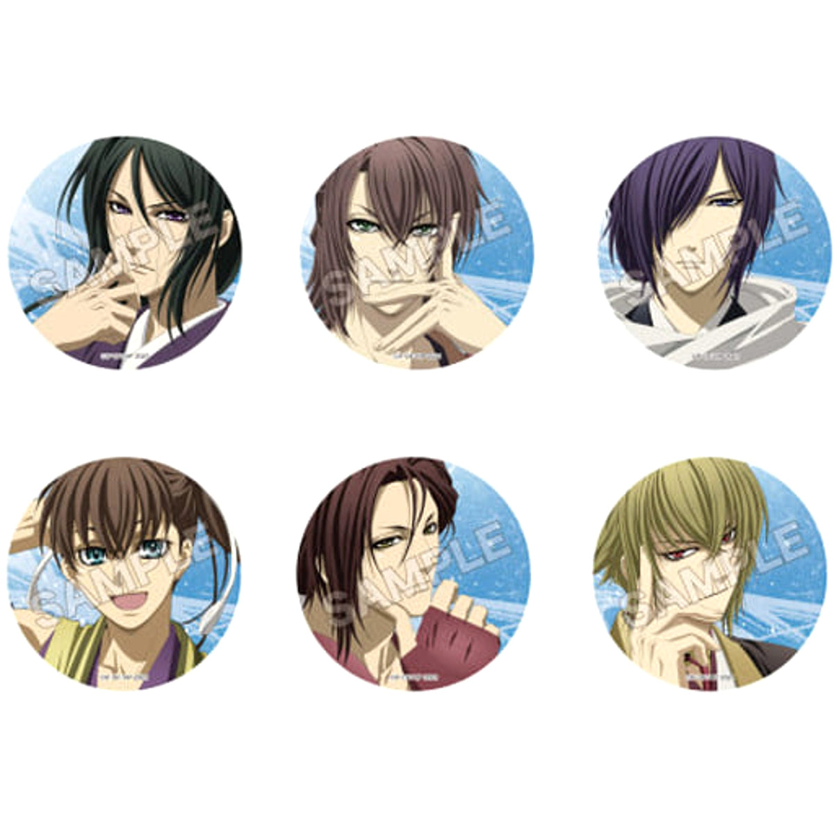 Hakuouki Toshizo Hijikata & Others Metallic Can Badge 01 Part 1 All 6 Types Set Buttons [USED]