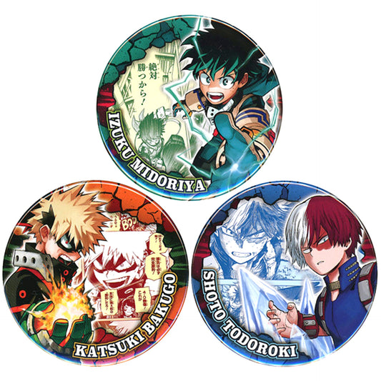 Set of 3 Izuku Midoriya Katsuki Bakugo Shoto Todoroki My Hero Academia Collection Button Jump Festa 2022 Limited [USED]