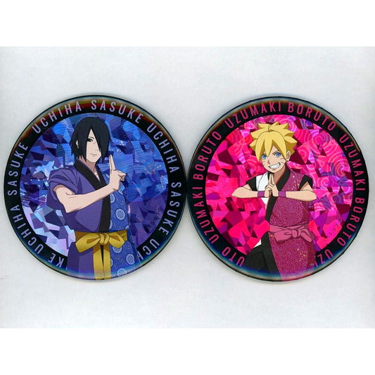 Set of 2 Boruto Uzumaki & Sasuke Uchiha Boruto: Naruto Next Generations Big Sparkle Button Seal ver. [USED]