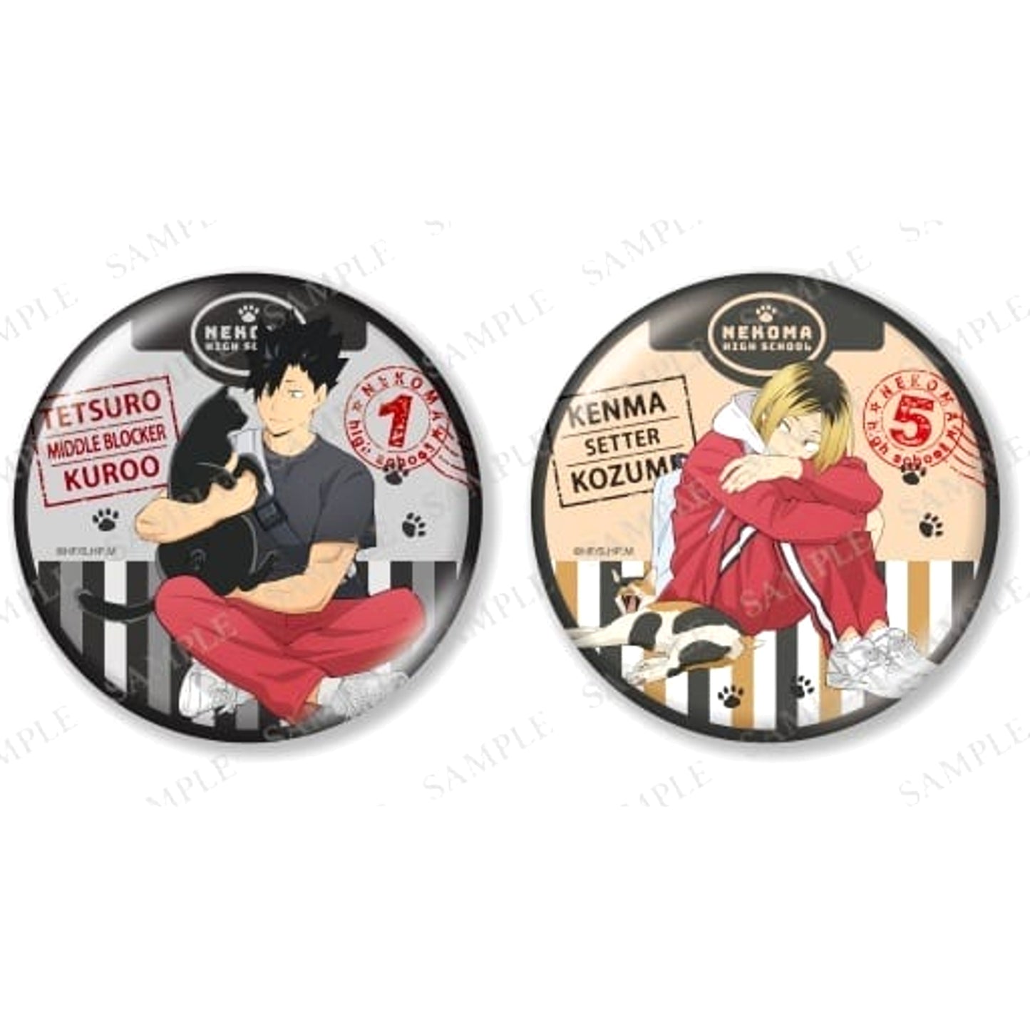 Tetsuro Kuroo Kenma Kozume Haikyu!! Set of 2 Big Kirakira Button Cat Ver. [USED]