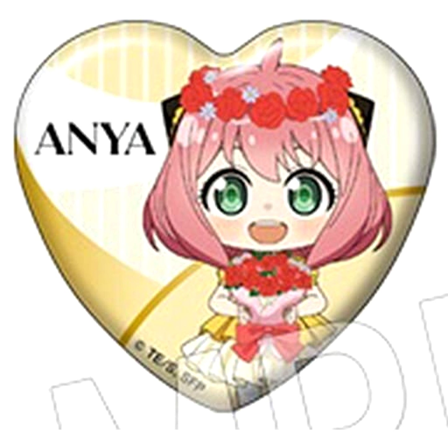 SPY x FAMILY Anya Forger Background Image Color White Trading Heart Can Badge Buttons [USED]