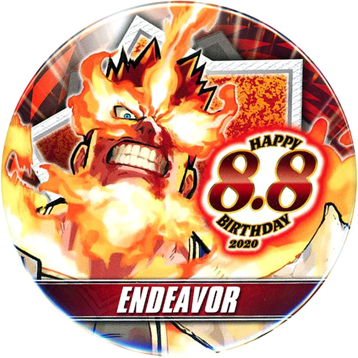 Endeavor My Hero Academia Birthday Button 2020 Jump Characters Store Limited [USED]