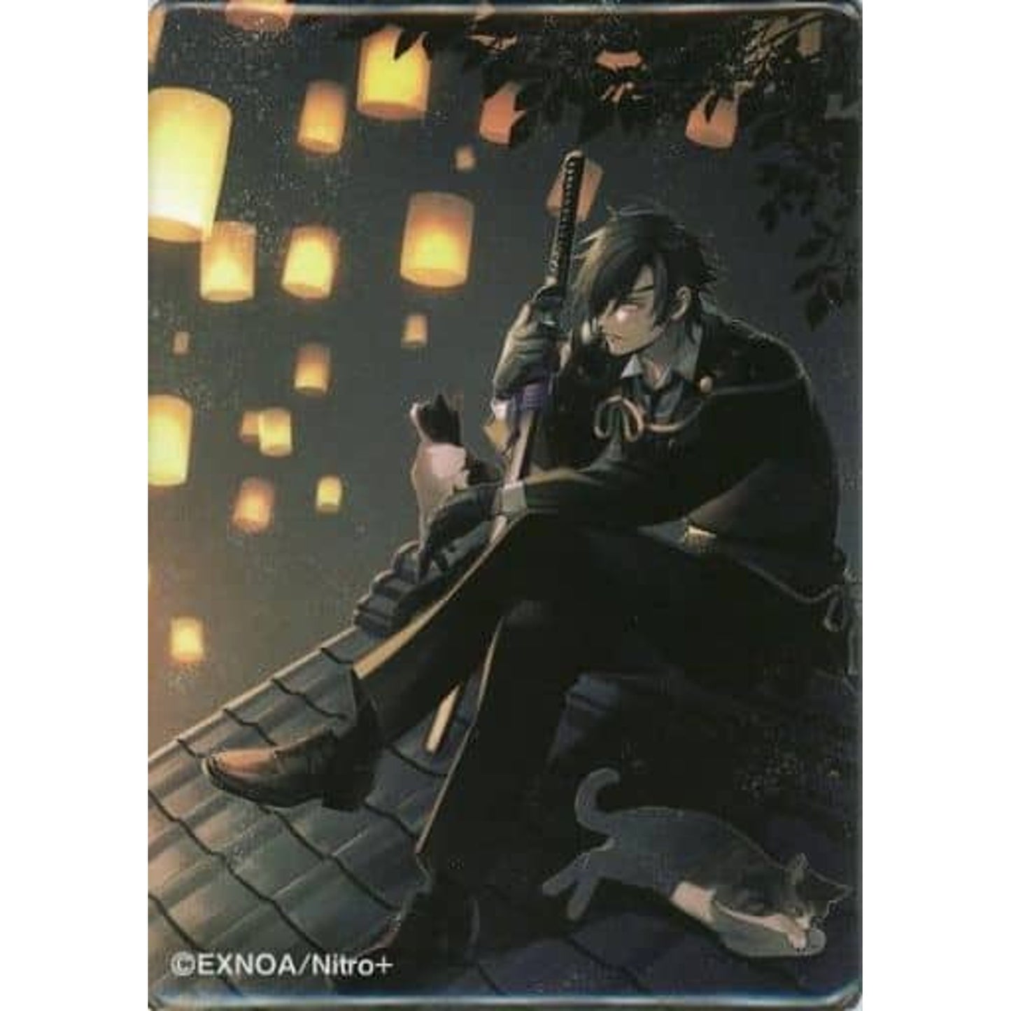 Shokudaikiri Mitsutada Touken Ranbu ONLINE Newly Drawn Illustration Square Button Collection 7 Expedition to the Present World Miyako Musubi Akari Musubi Exhibition Limited [USED]