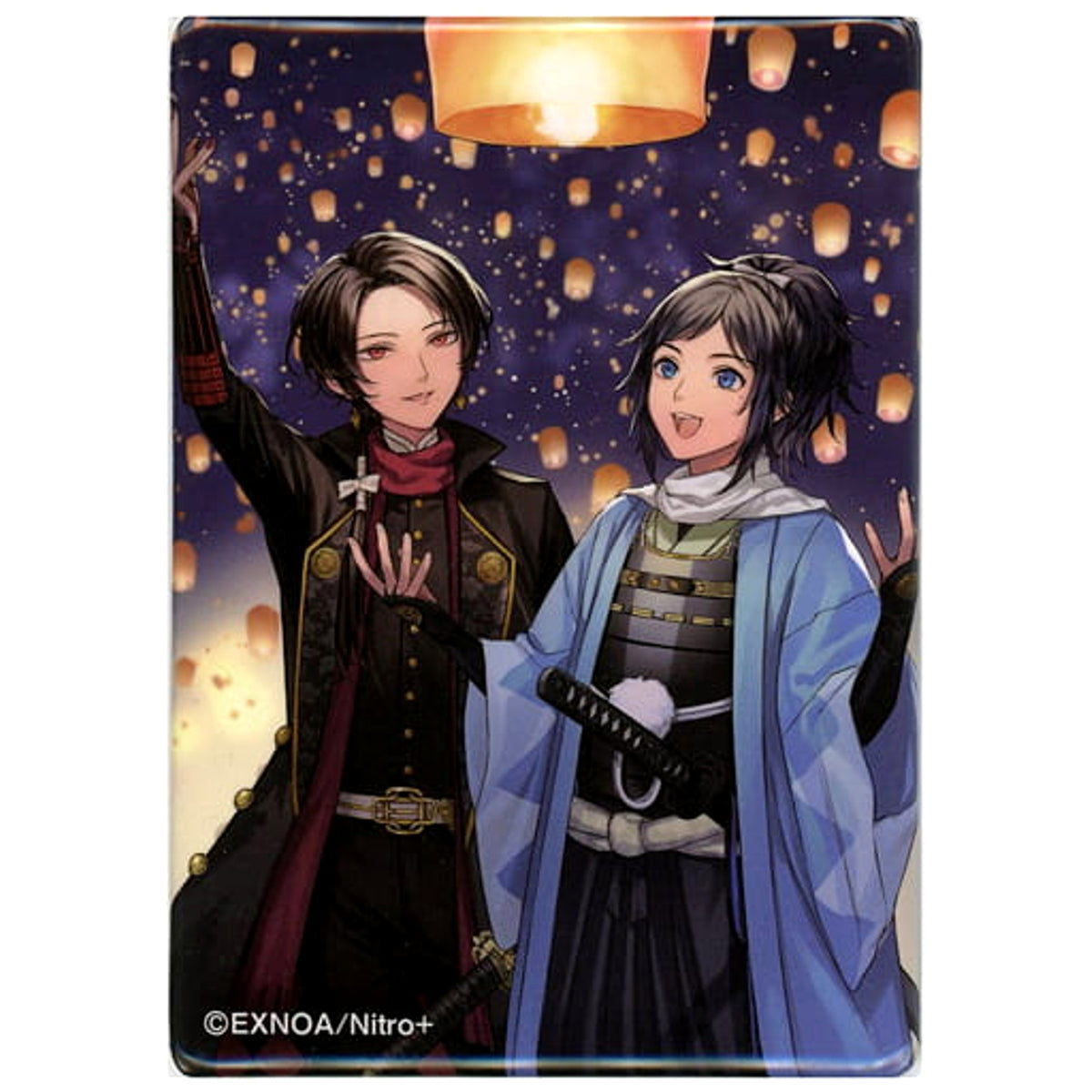 Touken Ranbu ONLINE Kashu Kiyomitsu Yamatonokami Yasusada Newly Drawn Illustration Square Can Badge Collection 7 Expedition to the Present World Miyako Musubi Akari Musubi Exhibition Limited Buttons [USED]
