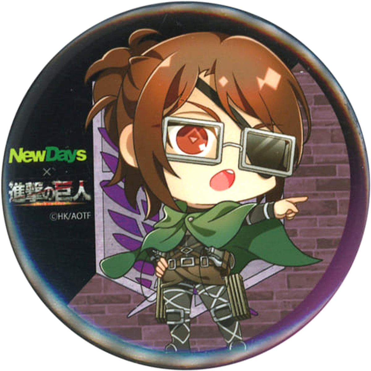 Attack on Titan Hange Zoe SD Can Badge Newdays Limited Buttons [USED]