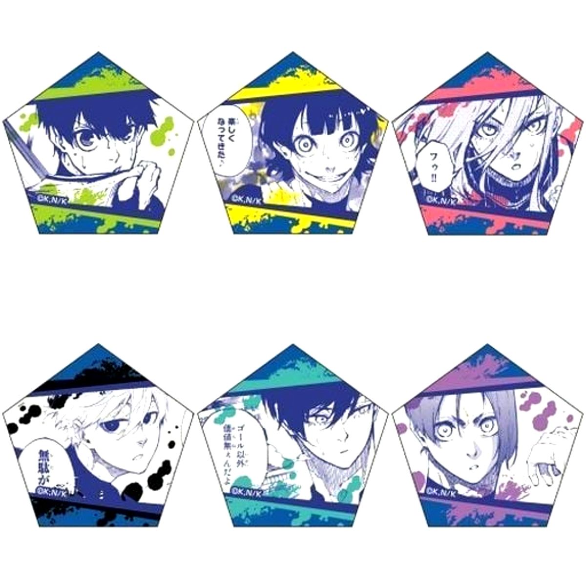 Set of 6 Blue Lock Glitter Acrylic Badge Collection Vol.2 [USED]