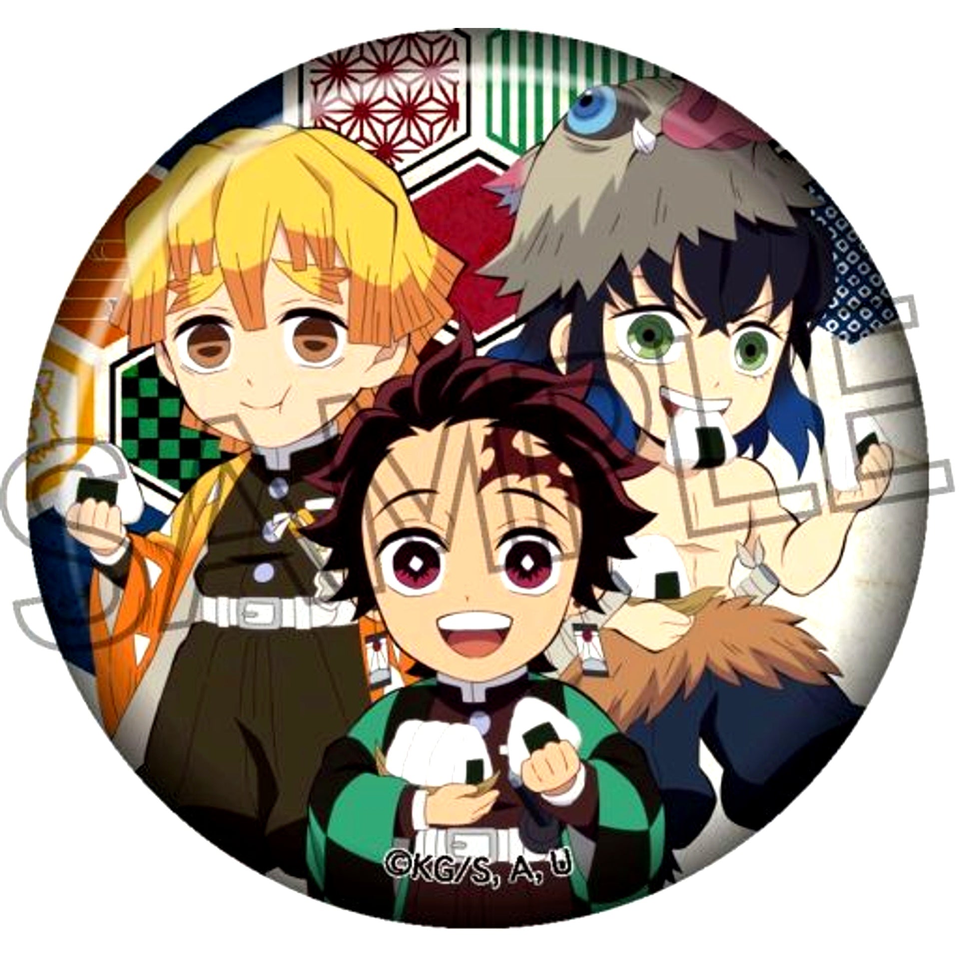 Tanjiro Kamado & Zenitsu Agatsuma & Inosuke Hashibira Demon Slayer: Kimetsu no Yaiba Kaido Aruki Series Button Vol.2 [USED]