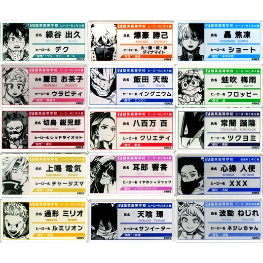Set of 15 My Hero Academia Name Tag Button Collection [USED]