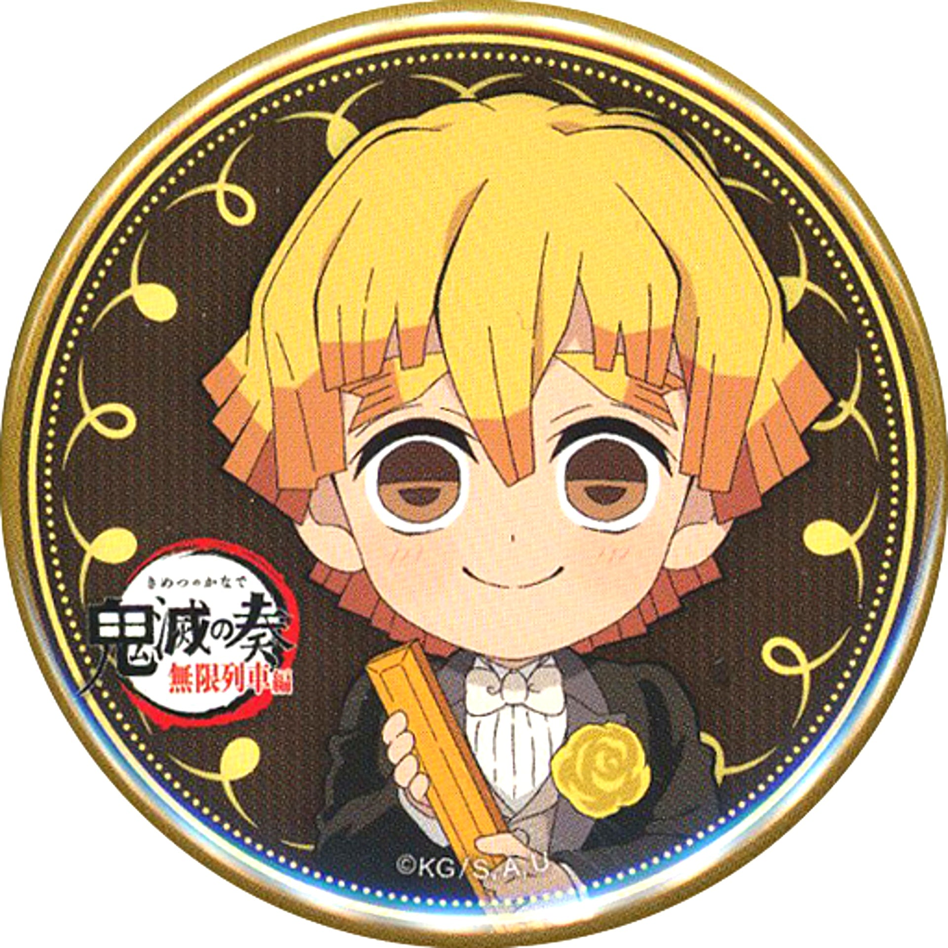 Zenitsu Agatsuma Normal Ver. Demon Slayer Mugen Train Orchestra Concert Kimetsu no Kanade Illustration Minichara Random Button [USED]