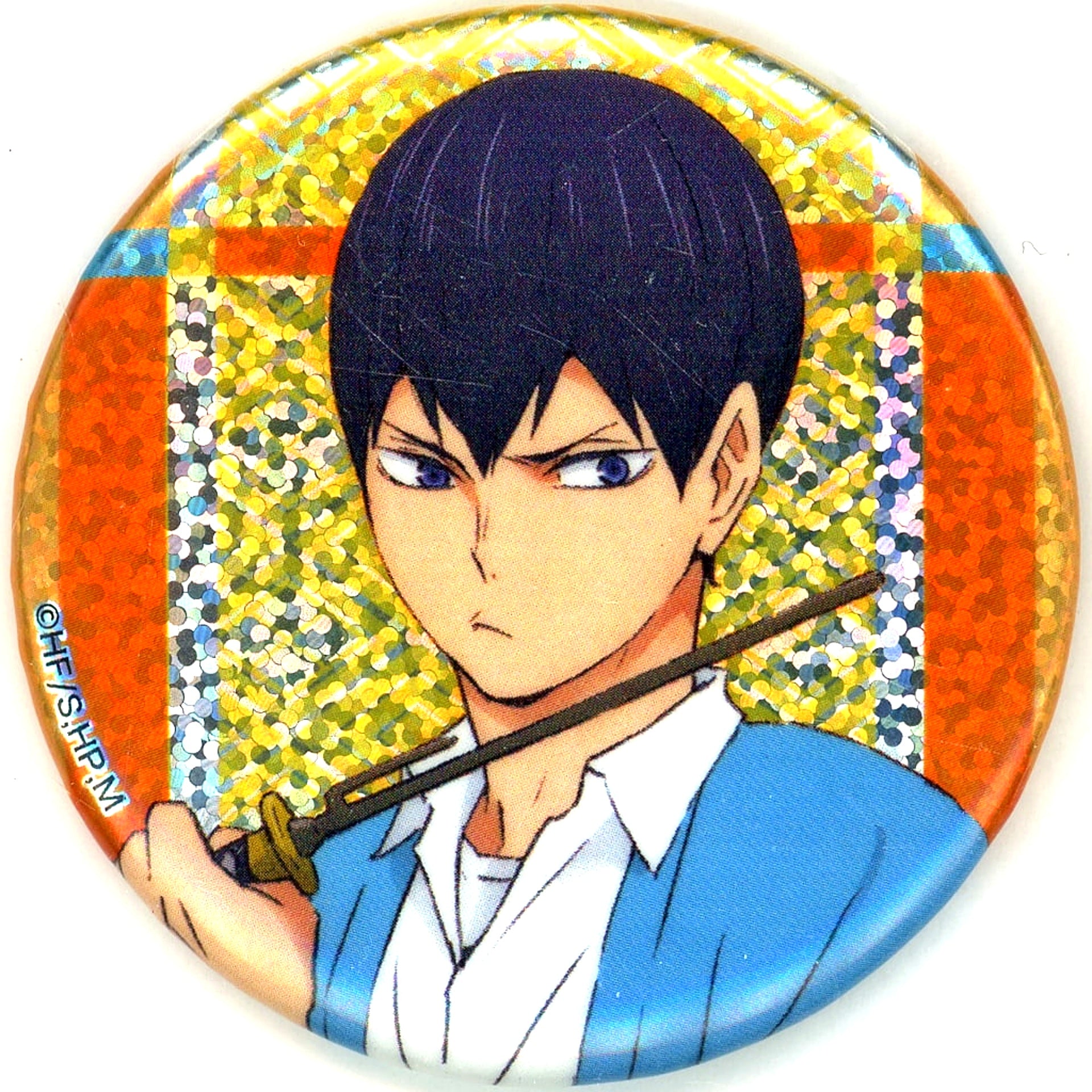 Tobio Kageyama Hologram Haikyu!! TO THE TOP x Toei Kyoto Studio Park x Randen Trading Button Studio Park Ver. [USED]